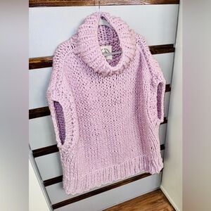 $680🪻Loopy Mango 100% Merino Wool Poncho Sweater 🐑 Lavender🪻Rare! 🐑 One Size 🪻